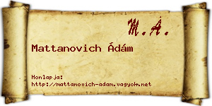 Mattanovich Ádám névjegykártya