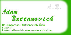 adam mattanovich business card